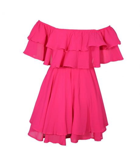 Saty barbie pink s volanikmi, m / s