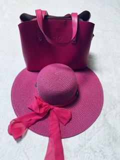 Ružová kožená kabelka zn. magenta + darček klobúk,