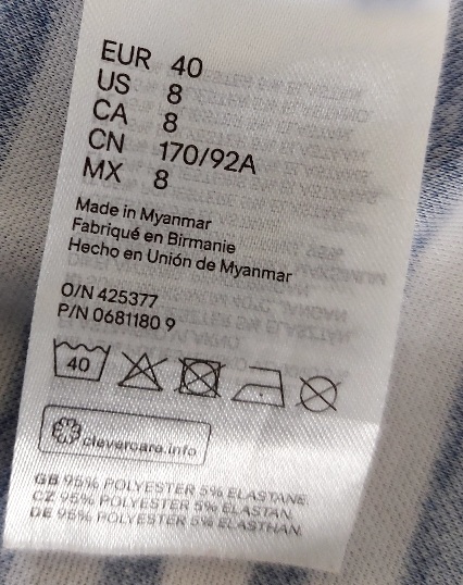 Pásikavé modrobiele šaty, h&m,36