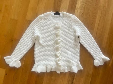 Biely sveter s 3/4 rukávmi zara, zara,s