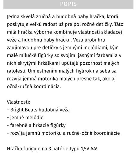 Fisher price hudobna veža,