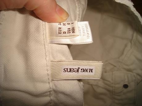 Biele moderné potrhané rifle, mango,34