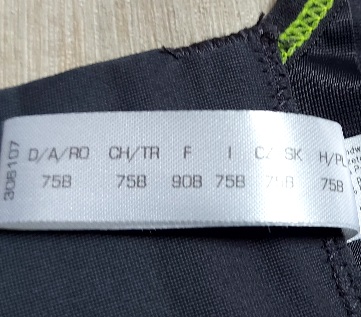 Sivá športová podprsenka, tchibo,75b