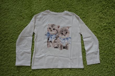 Tričko s mačičkami, h&m,134