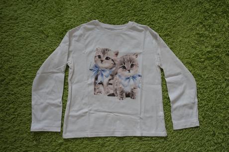 Tričko s mačičkami, h&m,134