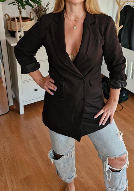 Oversize predĺžené sako trendyol, l