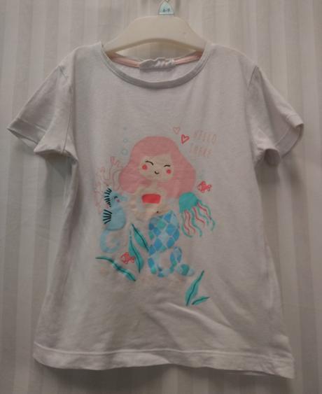 Biele tričko s motívom, just, 104-110 cm, 110