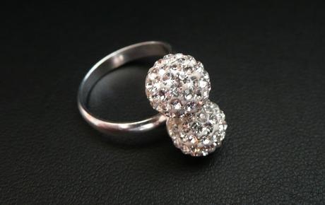 Strieborny s puncom swarovski prsten, swarovski