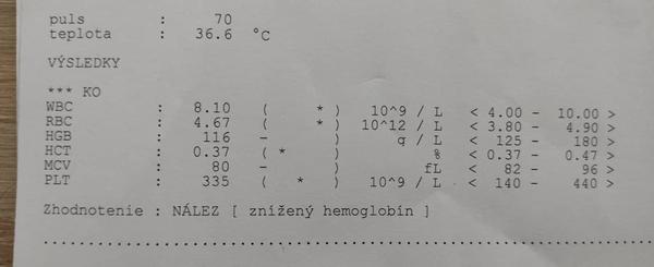 Čo znamená znížený hemoglobín?