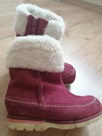 Bordové kožené čižmy, clarks,21
