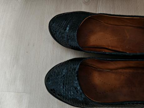 Kožené topánky 38 na klinovom opatku, 38