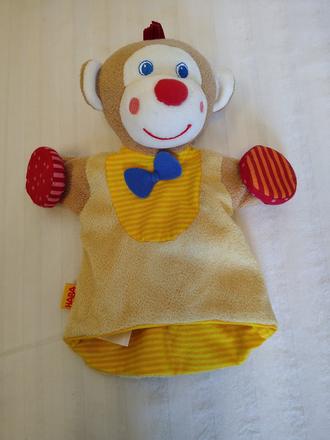 Hudobná maňuška opička s činelmi, haba, 29 cm, 
