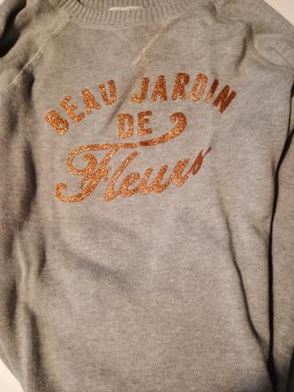 Svetrík s medeným nápisom, h&m,164