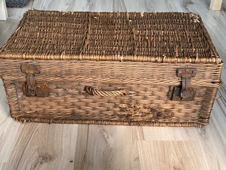 Krásny starý retro úložný zberateľský kôš kufor, 