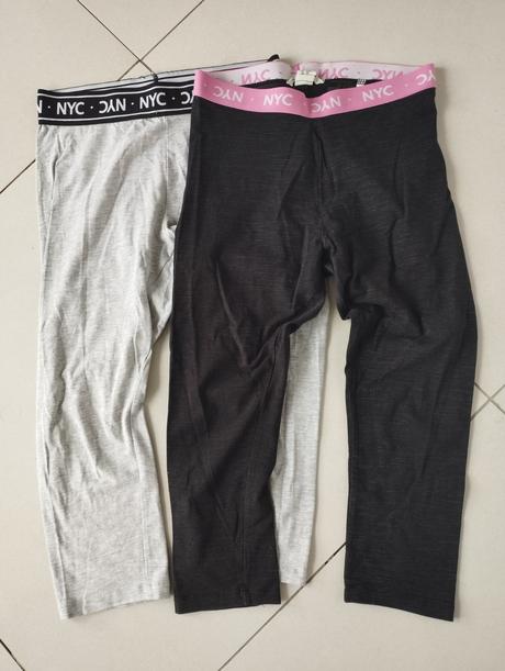 Dievčenské trojštvrťové legíny 2 ks, h&m,152