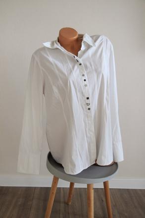 Biela košeľa s kovovými detailmi, xxl, xxl