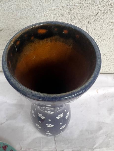 Gmundner luxusna keramika vaza vysoka 30cm modra b, 
