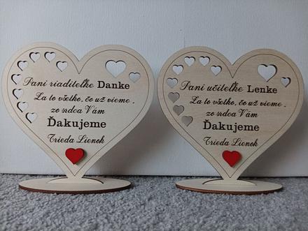 Drevené srdiečko pre p.učiteľky, 