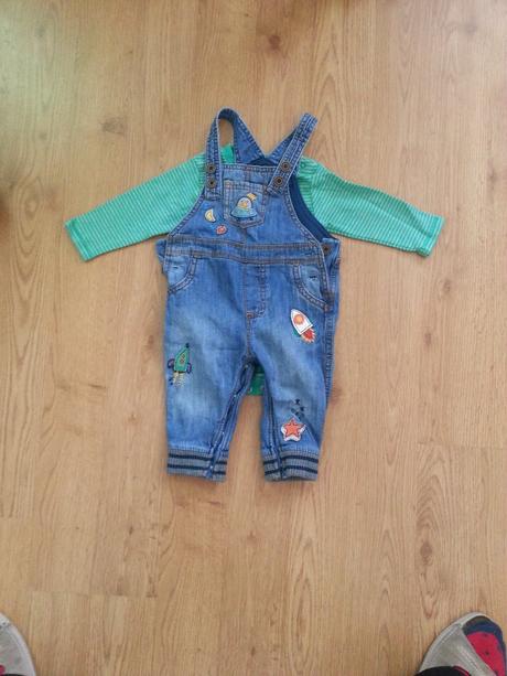 Súpravička zateplené rifličky na tráky + body, next,74