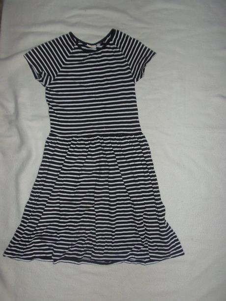 Šaty bavlnené - pásiky, 146