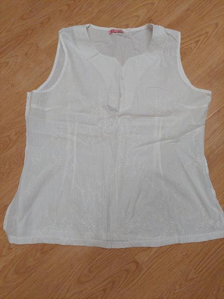 Lahunka biela bluzka vysivana, xxxl