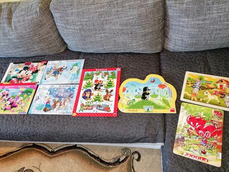 Puzzle frozen, minnie, mickey, krtko, zvieratá,