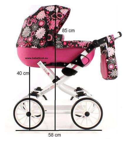 Kočík pre bábiky retro kvety,