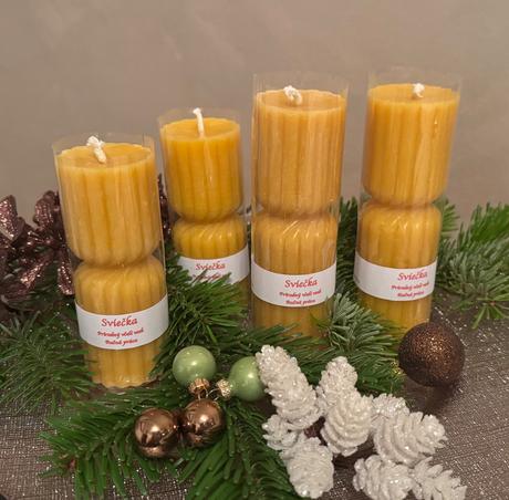 Sviečka z včelieho vosku - designová vyššia,