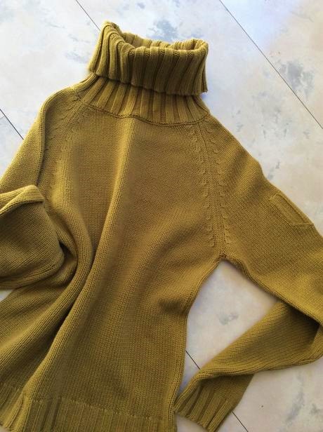 Horčicový bavlnený rolák, s