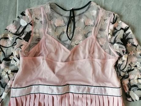 Luxus čipkované ružové šaty v42-46, 44