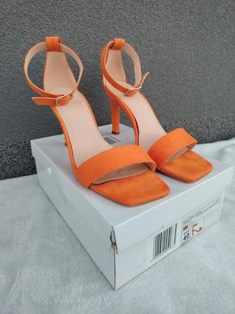 Letné oranžové sandálky na podpätku, mohito,40