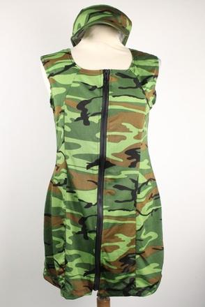 "vojačka" šaty s čiapkou veľ. m a l,