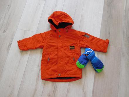 Next bunda zimná +rukavičky 92,  1/2-2 rokov,, next,92