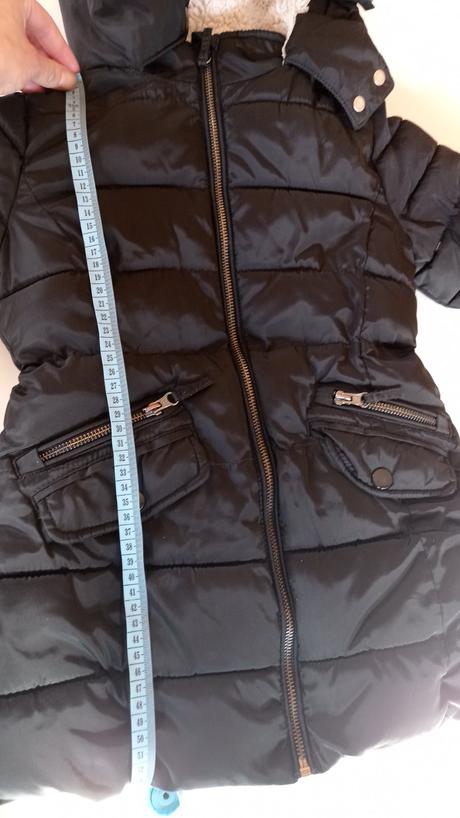 Čierna zateplená bunda s kožušinou, marks & spencer,116