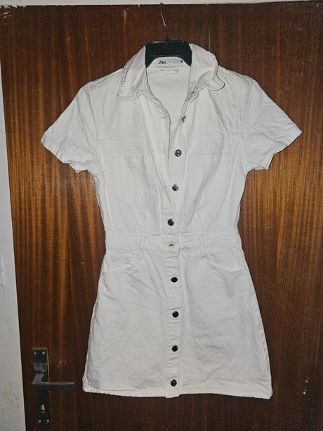 Biele riflove saty zara, zara,xs