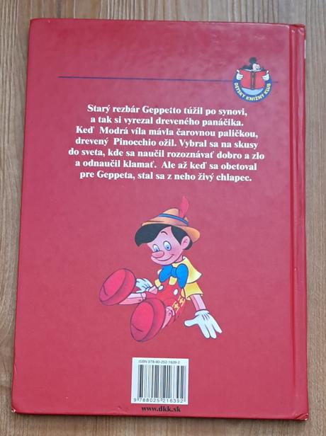 Kniha disney  "pinocchio", 