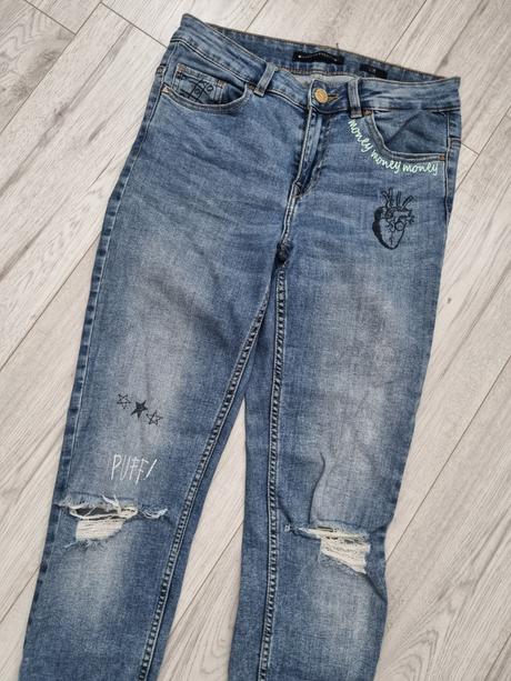 Svetlomodré džínsy s grafikou, denim,36