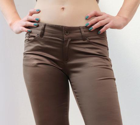 Lesklé slim nohavice zara veľ.34, zara,xs