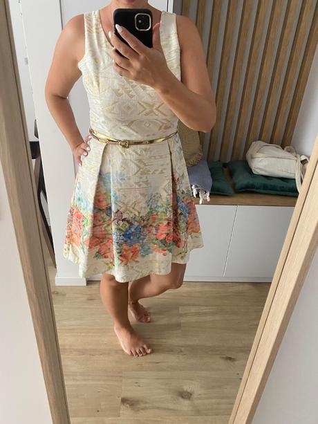 Krémovo- zlaté šaty 38, 38