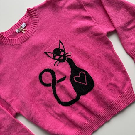 Dievčenský sveter s mačičkou ružová, 152