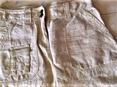 Ľanová naturálna sukňa, h&m,m