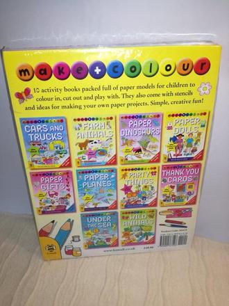 Make + colour paper models x10 set,
