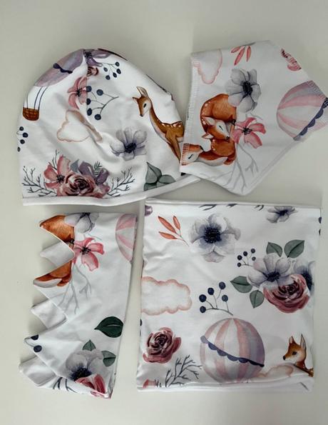 Set čiapka, čelenka, slintáčik, nákrčník, 62