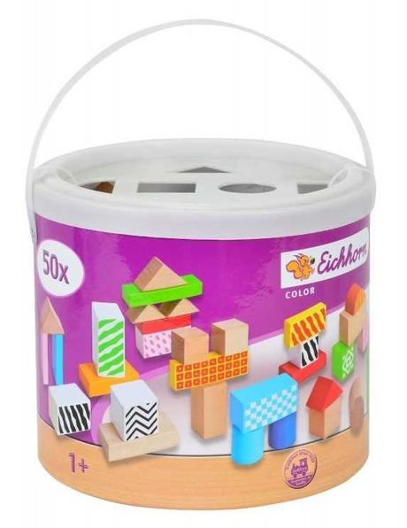 Eichhorn farebné drevené kocky 50ks,