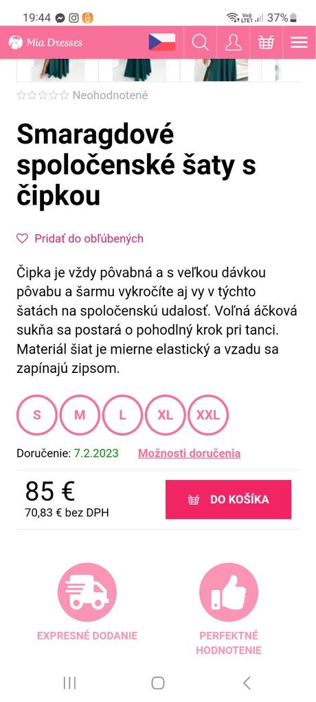 Nové spoločenské šaty, s