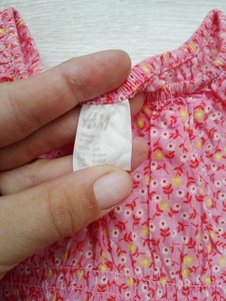 Ruzove letne saty s ciapockou, h&m,68