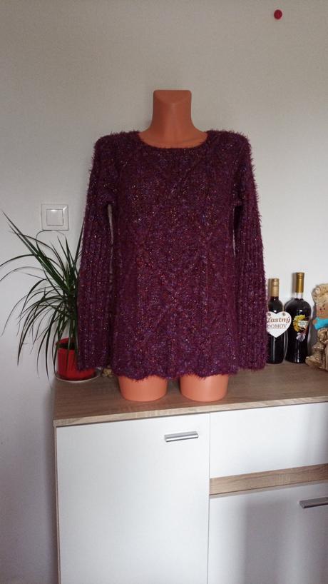 Chlpatý pletený sveter v.m/l-42, 42