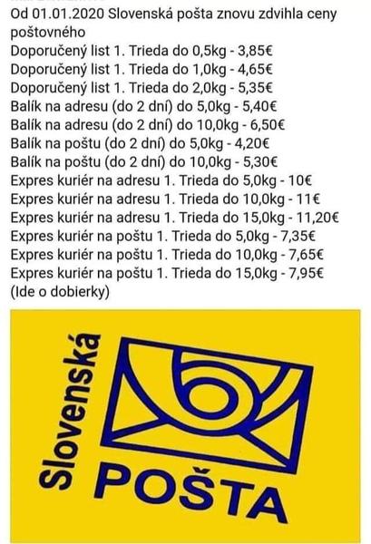 Pozrite si nové ceny Slovenskej pošty 