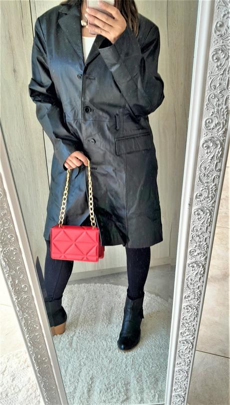 Čierny kožený kabát michel fashion-48, 48