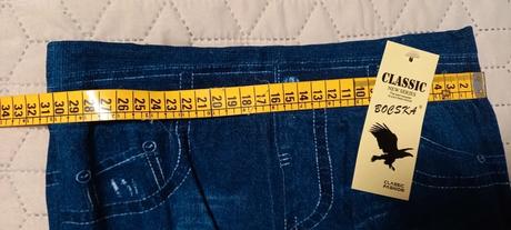 Modré elastické legíny, s